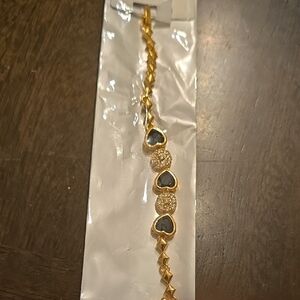 Gold and Black Heart Bracelet
